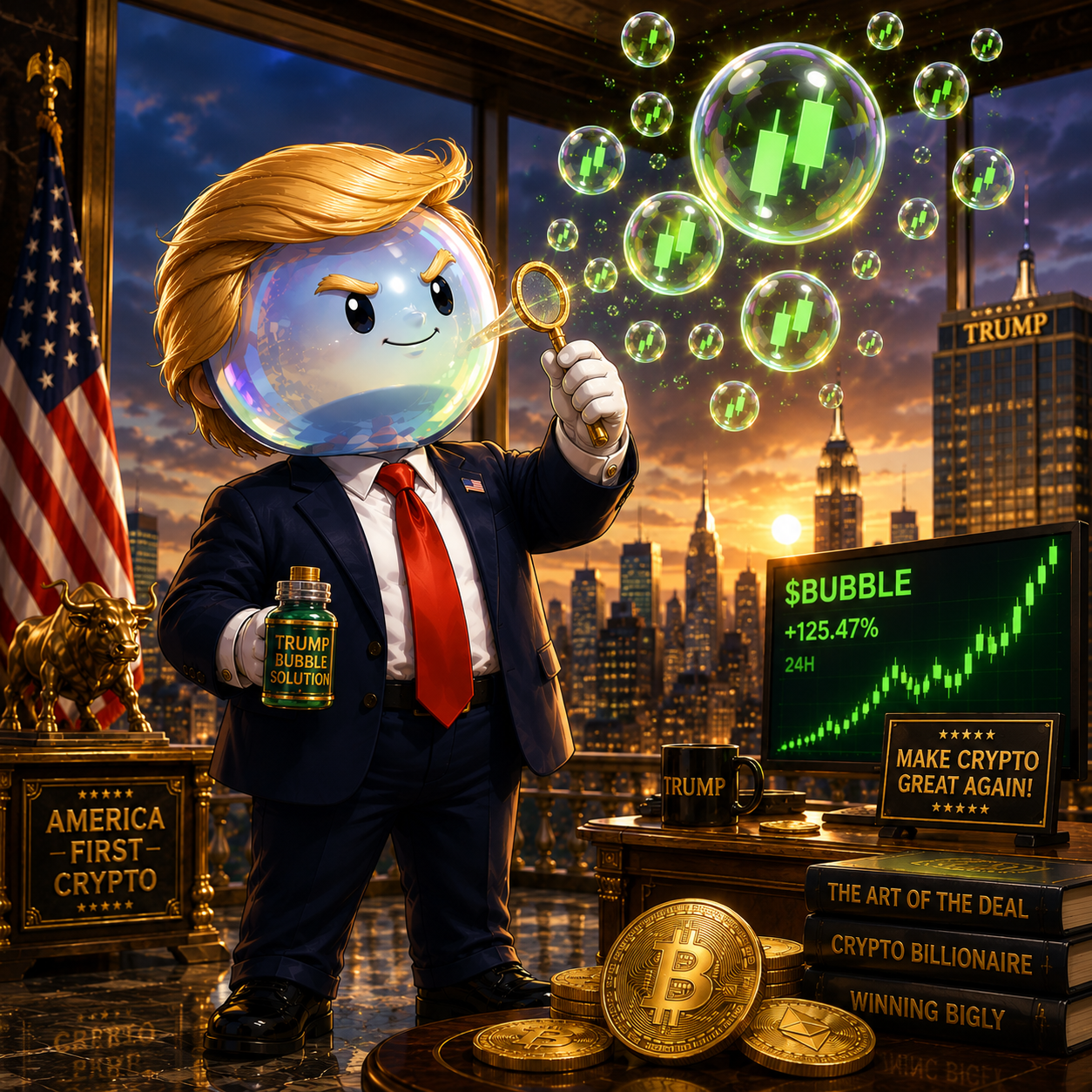Bubble Trump universe scene